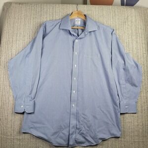 Brooks Brothers Shirt Mens XL 17.5 Regent Non Iron Supima Cotton Check Dress Shi